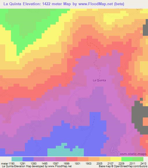 La Quinta,Colombia Elevation Map