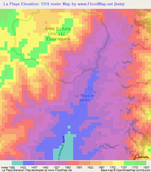 La Playa,Colombia Elevation Map