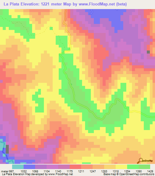 La Plata,Colombia Elevation Map