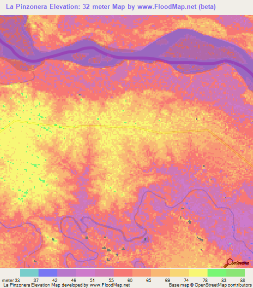 La Pinzonera,Colombia Elevation Map