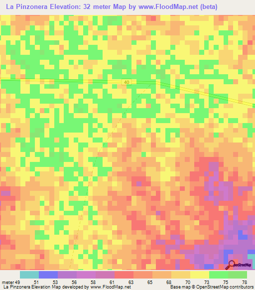 La Pinzonera,Colombia Elevation Map