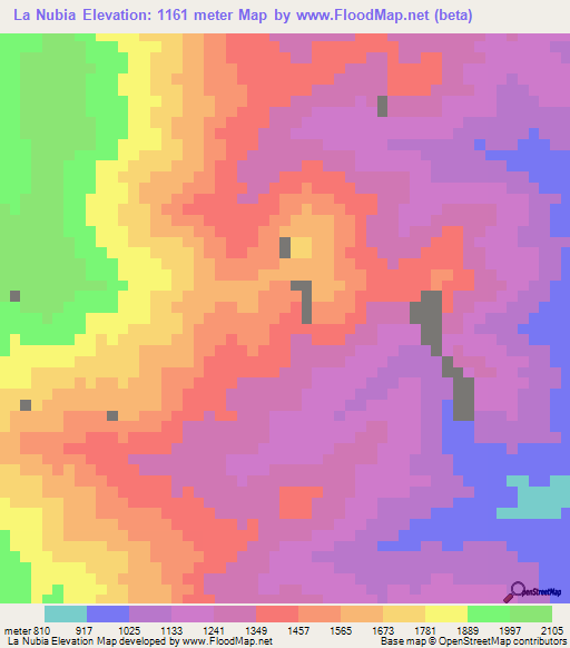 La Nubia,Colombia Elevation Map