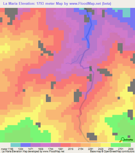 La Maria,Colombia Elevation Map