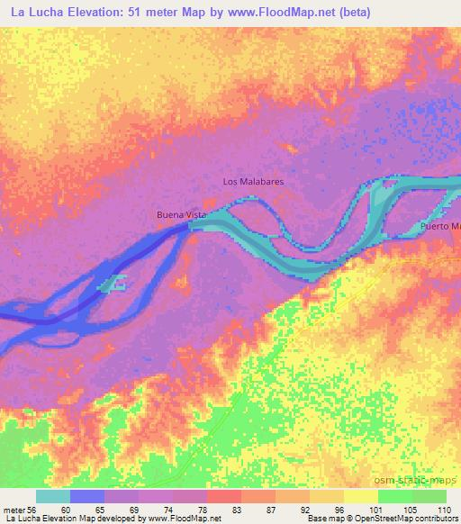 La Lucha,Colombia Elevation Map