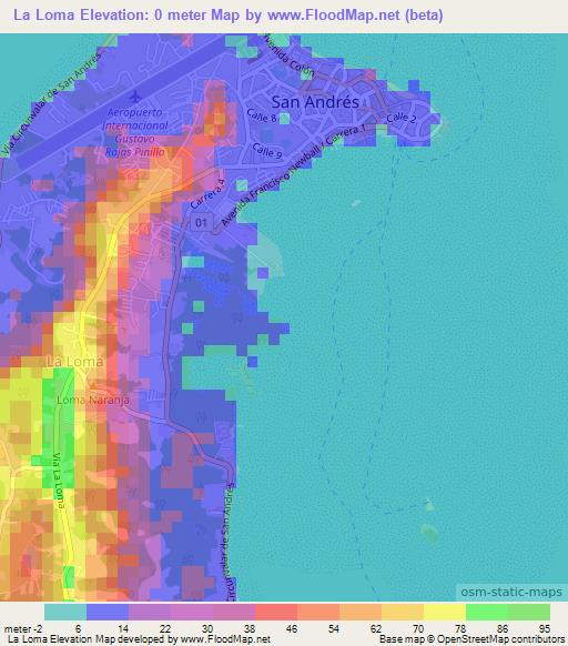 La Loma,Colombia Elevation Map