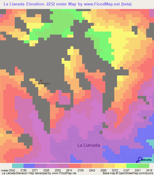 La Llanada,Colombia Elevation Map