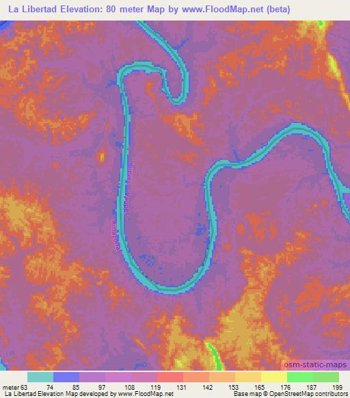 La Libertad,Colombia Elevation Map