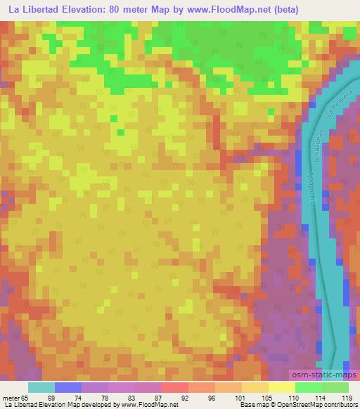 La Libertad,Colombia Elevation Map