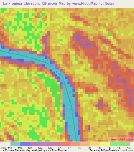 La Frontera,Colombia Elevation Map