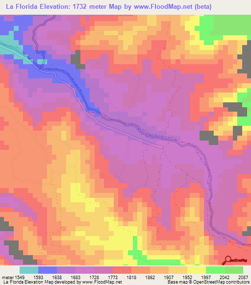 La Florida,Colombia Elevation Map