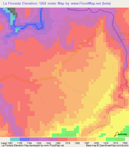 La Floresta,Colombia Elevation Map