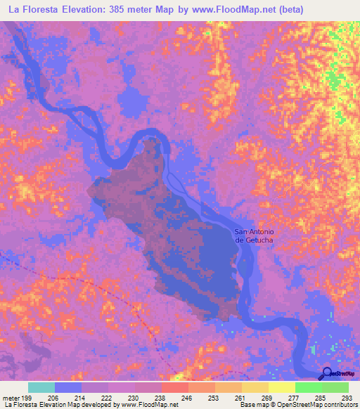 La Floresta,Colombia Elevation Map