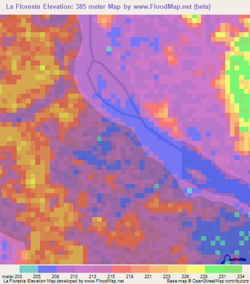 La Floresta,Colombia Elevation Map