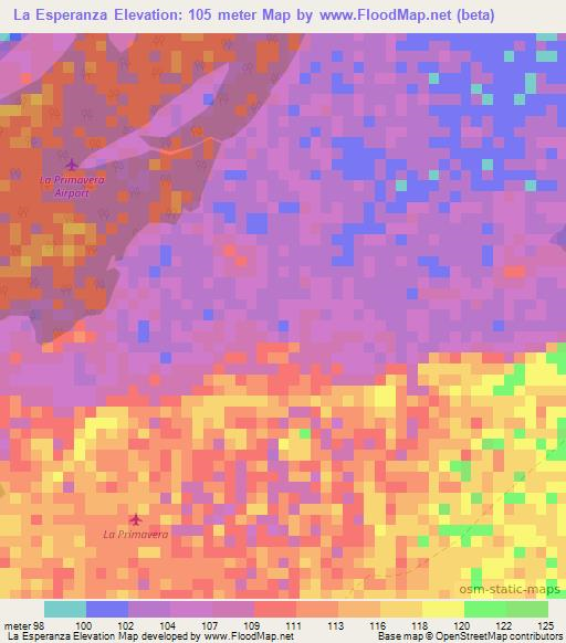 La Esperanza,Colombia Elevation Map