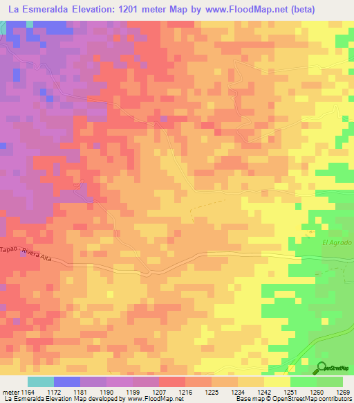 La Esmeralda,Colombia Elevation Map