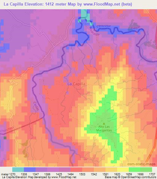 La Capilla,Colombia Elevation Map