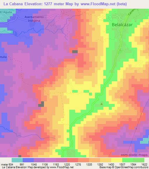 La Cabana,Colombia Elevation Map