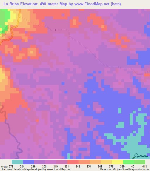 La Brisa,Colombia Elevation Map