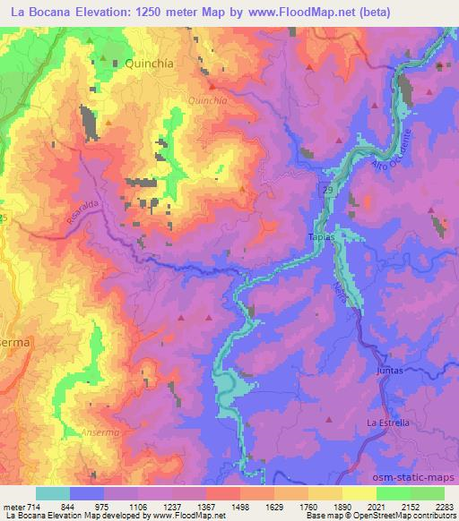 La Bocana,Colombia Elevation Map