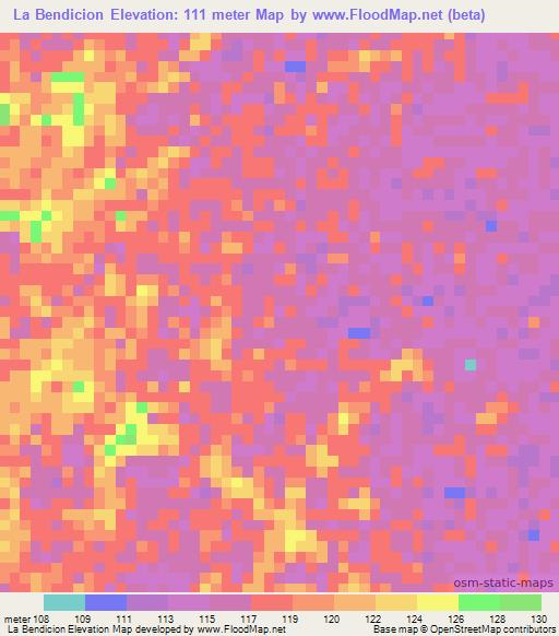 La Bendicion,Colombia Elevation Map