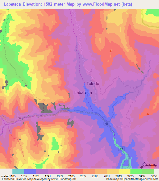 Labateca,Colombia Elevation Map