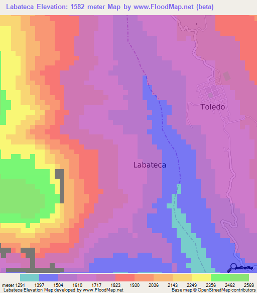 Labateca,Colombia Elevation Map