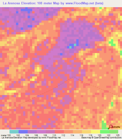 La Arenosa,Colombia Elevation Map