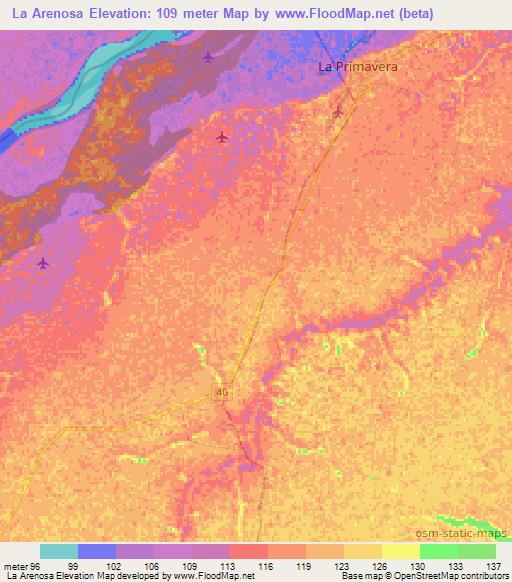 La Arenosa,Colombia Elevation Map