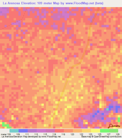 La Arenosa,Colombia Elevation Map