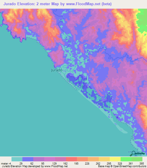 Jurado,Colombia Elevation Map