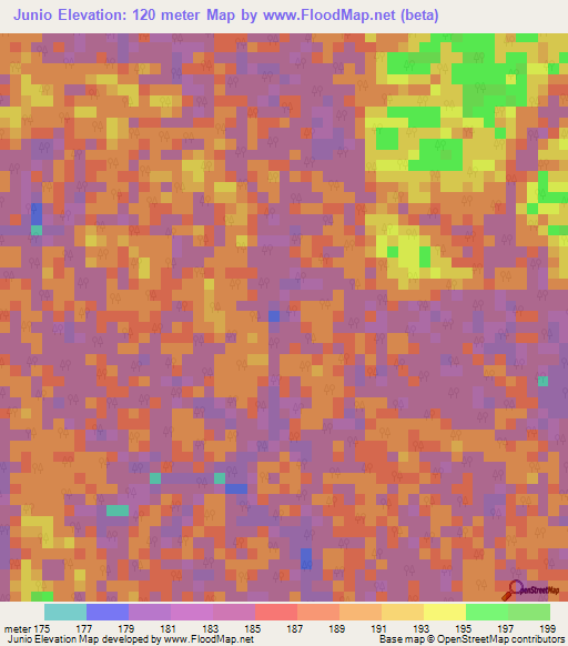 Junio,Colombia Elevation Map