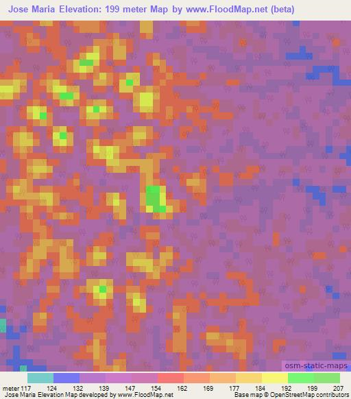 Jose Maria,Colombia Elevation Map