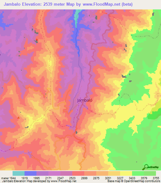 Jambalo,Colombia Elevation Map