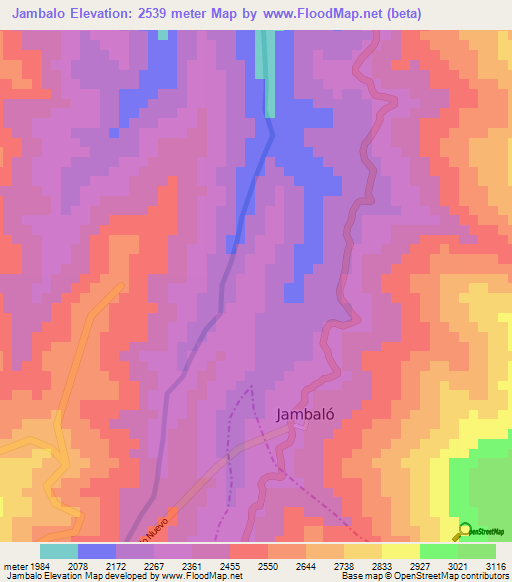 Jambalo,Colombia Elevation Map