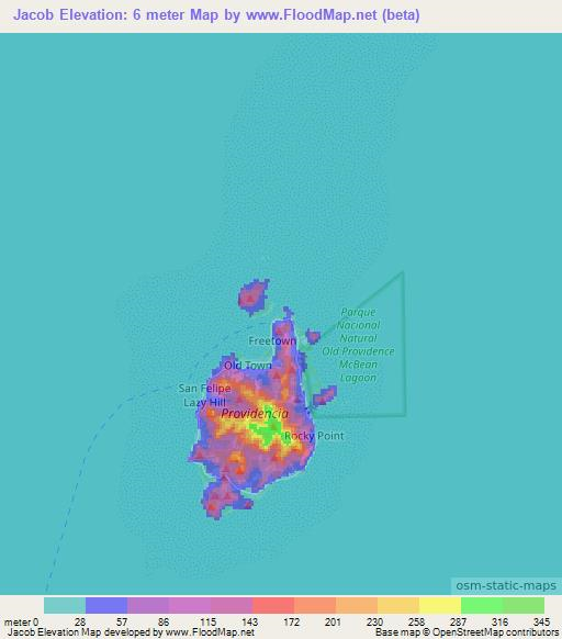 Jacob,Colombia Elevation Map