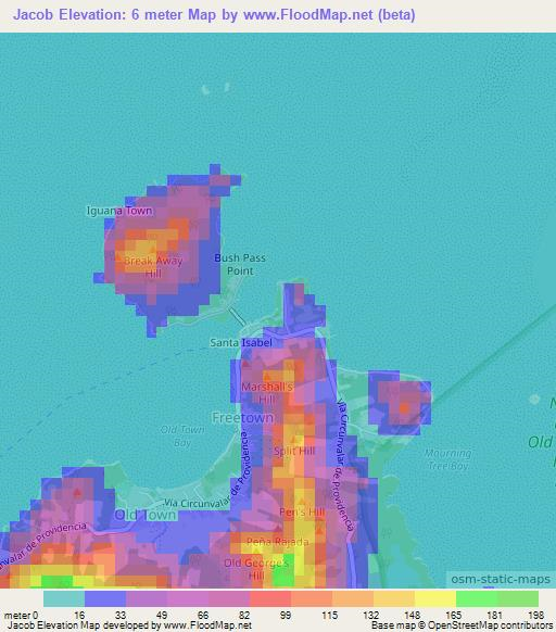 Jacob,Colombia Elevation Map