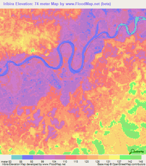 Iribira,Colombia Elevation Map