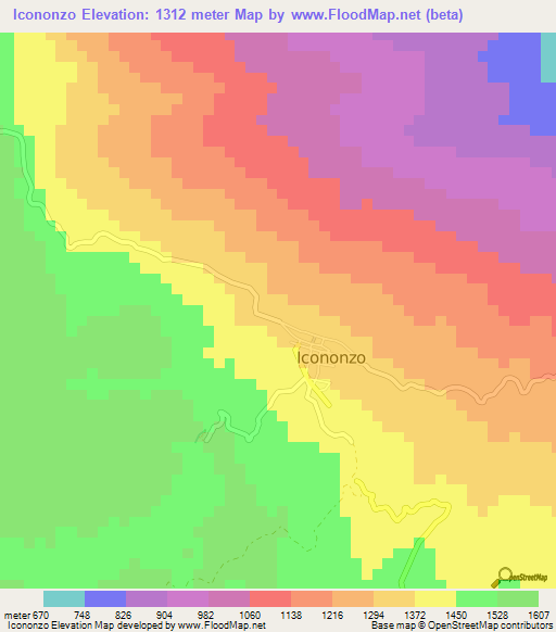 Icononzo,Colombia Elevation Map