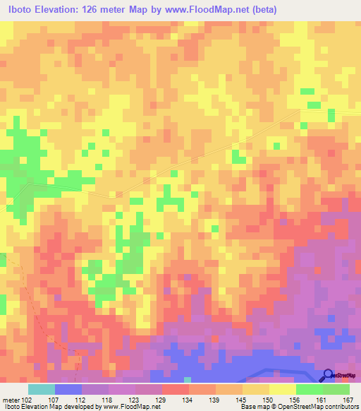 Iboto,Colombia Elevation Map