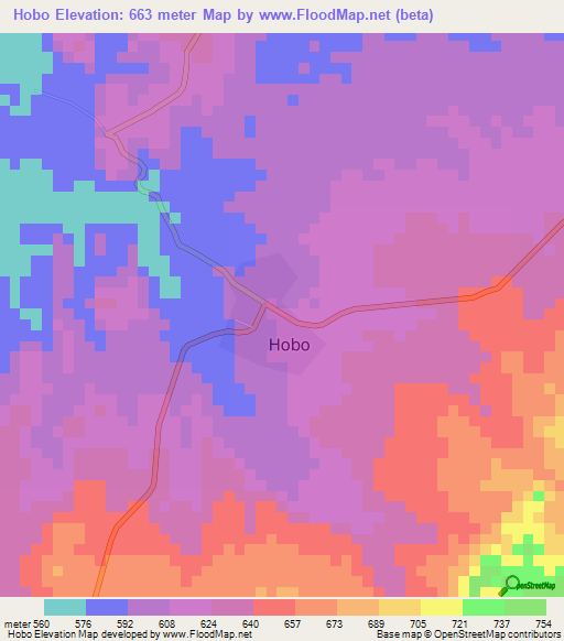 Hobo,Colombia Elevation Map