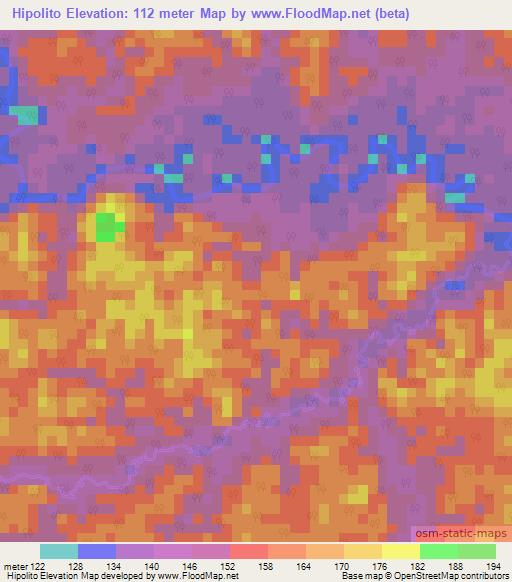 Hipolito,Colombia Elevation Map