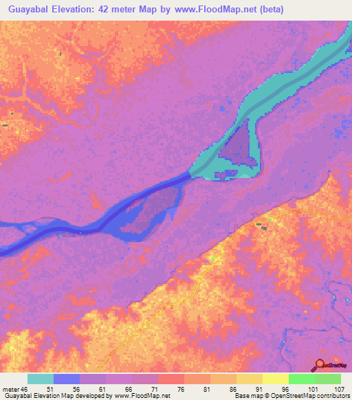 Guayabal,Colombia Elevation Map