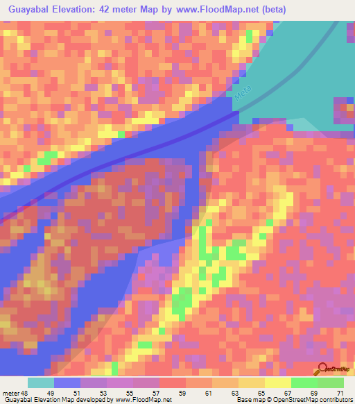 Guayabal,Colombia Elevation Map