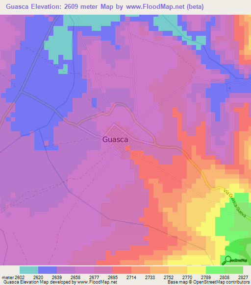 Guasca,Colombia Elevation Map