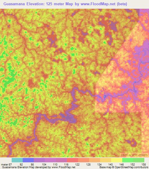 Guasamana,Colombia Elevation Map