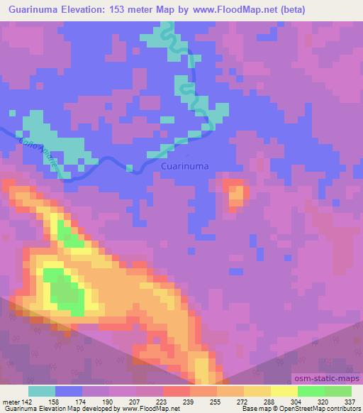 Guarinuma,Colombia Elevation Map