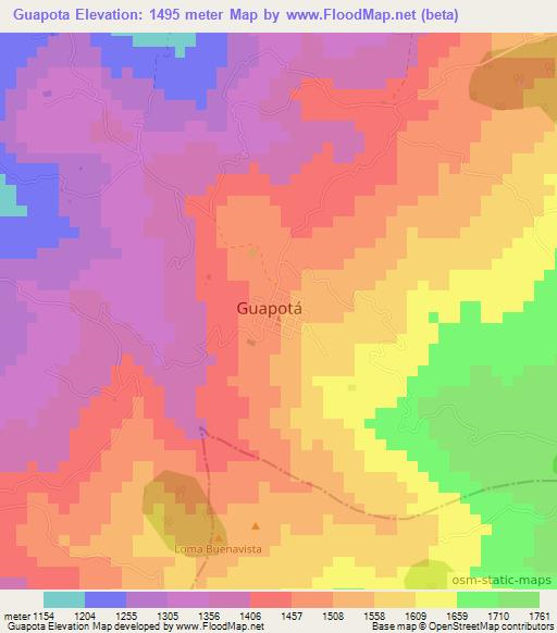 Guapota,Colombia Elevation Map