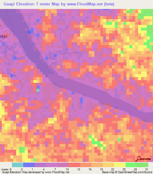 Guapi,Colombia Elevation Map