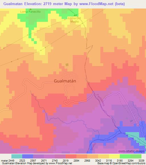 Gualmatan,Colombia Elevation Map