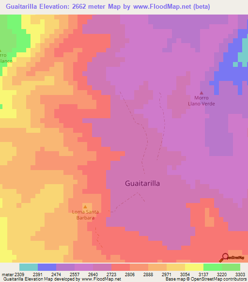 Guaitarilla,Colombia Elevation Map